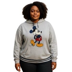 Disney Walt Disney World Mickey Mouse Hoodie Adult XL Gray Varsity Hooded NWOT